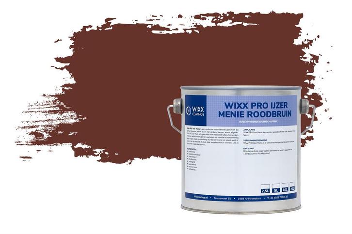 Wixx PRO IJzermenie Roodbruin RAL 8012 | Roodbruin 5L, Doe-het-zelf en Bouw, Verf, Beits en Lak, Nieuw, Verzenden