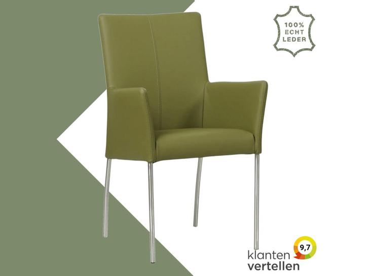 Leren eetkamerstoel Comfort met armleuning - Toledo Apple, Huis en Inrichting, Stoelen, Overige kleuren, Eén, Nieuw, Leer, Ophalen of Verzenden