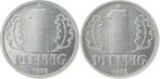 1 Pfennig Proben 1pfennig Ddr Probe 1975a Wertseite x 2, Postzegels en Munten, België, Verzenden