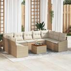 vidaXL Tuinbank Set 10 pcs Beige en wit, Tuin en Terras, Verzenden, Nieuw
