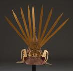 Mingei handgemaakt helm  (kabuto) - IJzer, lak, katoen -