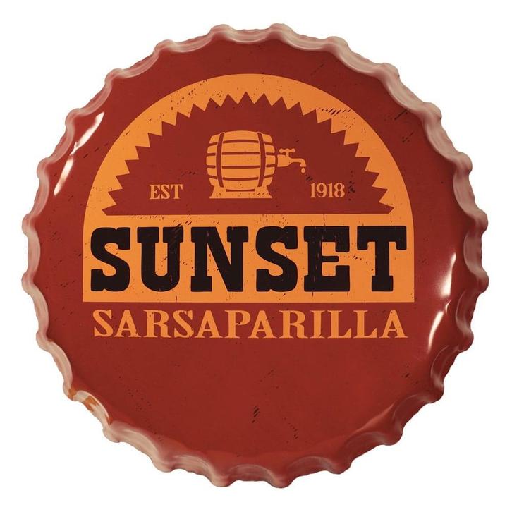 Fallout Tin Sign Sunset Sarsaparilla Bottle Cap, Verzamelen, Film en Tv, Nieuw, Ophalen of Verzenden