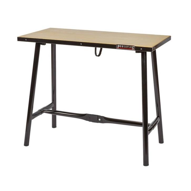 Inklapbare werkbank 120 cm met houten werkblad - zwart, Doe-het-zelf en Bouw, Werkbanken, Ophalen of Verzenden