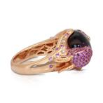 Ring - 18 karaat Geel goud - 7.35ct. tw. Amethist - Saffier, Nieuw
