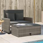 vidaXL Tuinbank 2-zits met kussens poly rattan grijs, Tuin en Terras, Verzenden, Nieuw
