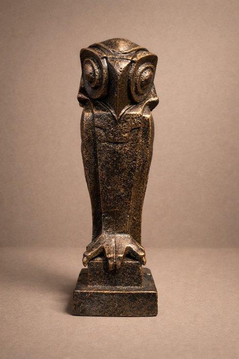 Beeld, Art deco uil naar Jogan Coenraad Altorf - 25 cm -, Antiquités & Art, Curiosités & Brocante