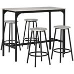 TRUUSK 5-delig Bartafel Met Barkruk Set - Industrieel Ontwer, Huis en Inrichting, Tafels | Eettafels, Verzenden, Nieuw