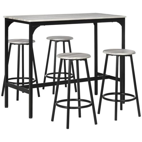 TRUUSK 5-delig Bartafel Met Barkruk Set - Industrieel Ontwer, Huis en Inrichting, Tafels | Eettafels, Verzenden