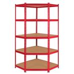 Z-Rax Hoek Stellingkast - 183x90x45cm - Rood, Verzenden