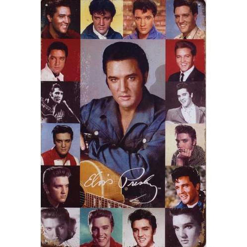 Wandbord reclamebord schild Elvis collage bord, Verzamelen, Retro, Huis en Inrichting, Verzenden