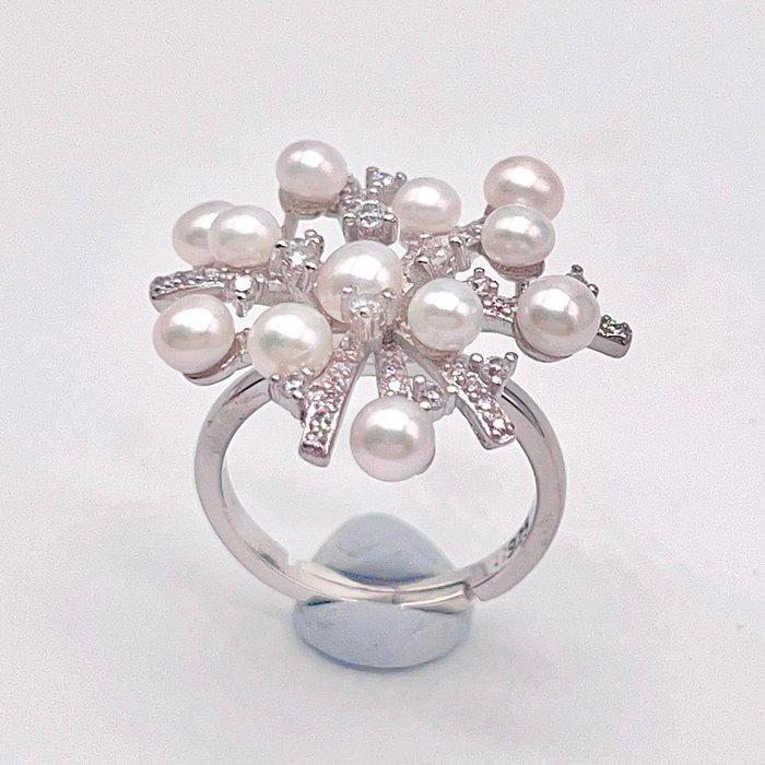 Zonder Minimumprijs - Ring Zilver Parel, Handtassen en Accessoires, Ringen