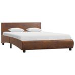 vidaXL Cadre de lit Marron Similicuir 140 x 200 cm