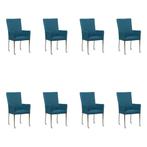 Set van 8 Leren eetkamerstoelen Deal met armleuning -, Ophalen of Verzenden, Nieuw, Leer, Eén