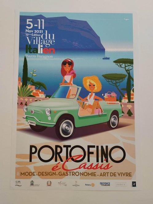 Monsieur Z - Travel Poster Portofino e Cassis French, Antiek en Kunst, Kunst | Tekeningen en Fotografie