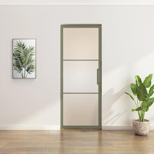 Stalen Taatsdeur - Olijfgroen - 3 Vlaks - Mat glas, Doe-het-zelf en Bouw, Deuren en Vliegenramen, Nieuw, Metaal, Overige typen