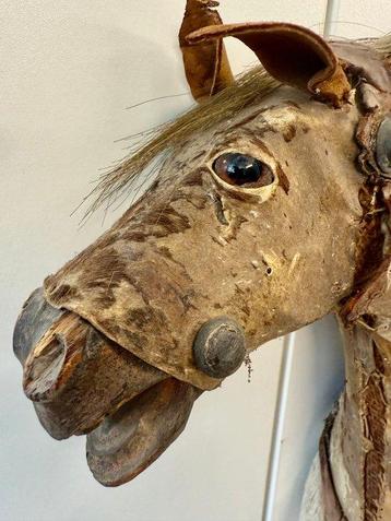 Figure - Large 1840s horse - H57cm/L57cm - Bois, Cuir