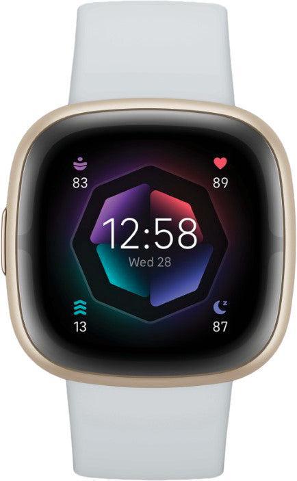 Fitbit Sense 2 Nevelblauw/zachtgoud slimme horloges, Handtassen en Accessoires, Smartwatches, Verzenden
