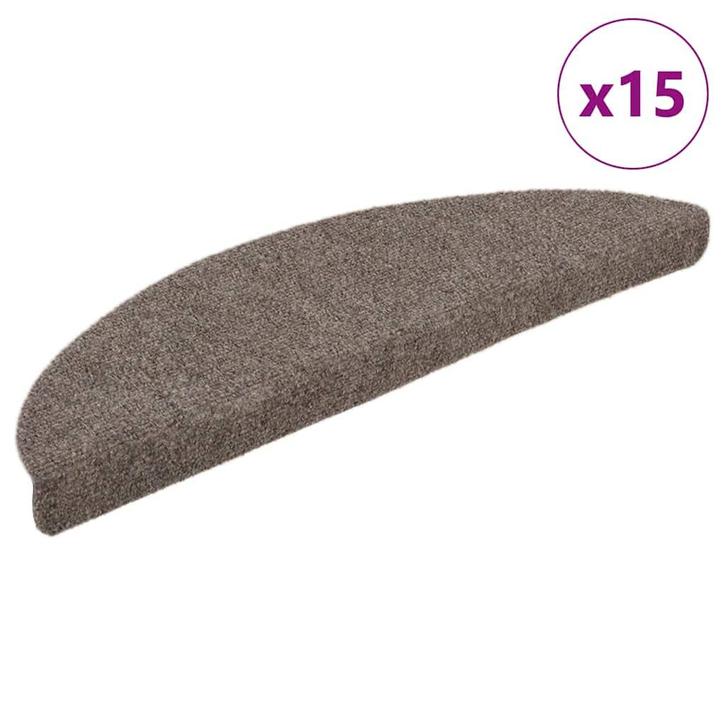 vidaXL Trapmatten zelfklevend 15 stuks 56x17x3 cm beige, Doe-het-zelf en Bouw, Ladders en Trappen, Nieuw, Verzenden
