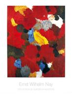 Ernst Wilhelm Nay - “Gelbfeder in Rot, 1959”. Gesigneerd in