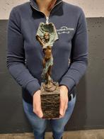 Beeld, Bronze: Scarf Dancer - 35.5 cm - Brons, Marmer