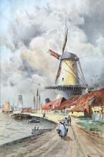 Louis Van Staaten (1836-1909) - The River at Papendrecht