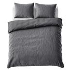 Dekbedovertrek Velvet Chique - Antraciet - 240 x 200/220 cm, Huis en Inrichting, Verzenden, Nieuw, Grijs