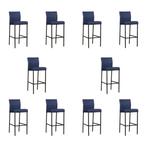 Set van 10 Leren barkrukken Bright hoog - Toledo Kobalt, Ophalen of Verzenden