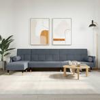 vidaXL Slaapbank L-vormig 271x140x70 cm fluweel donkergrijs, Verzenden, Nieuw