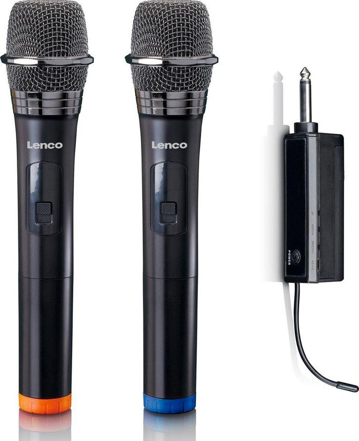 Karaoke Microfoon – Draadloos - Zwart – Lenco - MCW-020BK, Muziek en Instrumenten, Microfoons, Nieuw, Verzenden