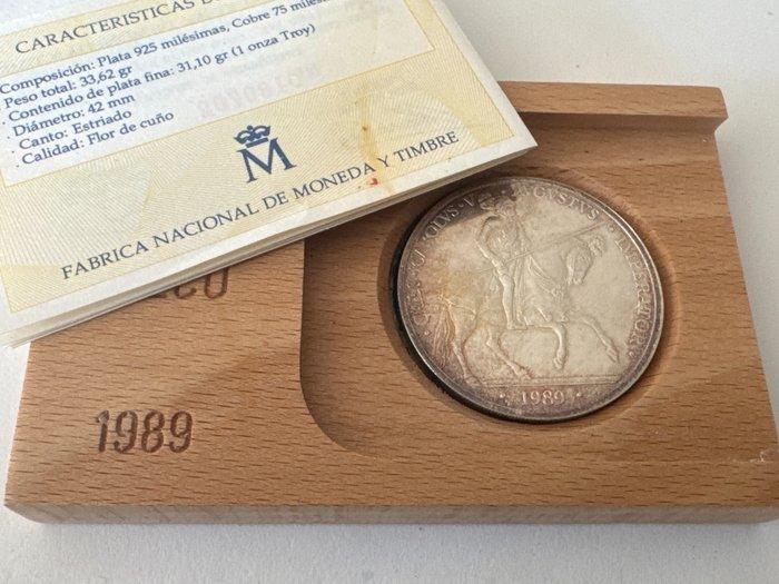 Spanje. 5 ECU 1989 Charles Quint - 33,62g (.925) mit CoA und, Timbres & Monnaies, Monnaies | Europe | Monnaies non-euro