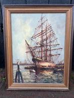 Wim Bos ( 1906-1974) - Havengezicht, Antiquités & Art, Art | Peinture | Classique