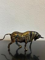 Beeld, Stier - 11 cm - Messing, Brons, Antiek en Kunst