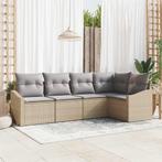 vidaXL Tuin Eettafel Set met kussen 5 pcs Beige en, Tuin en Terras, Verzenden, Nieuw