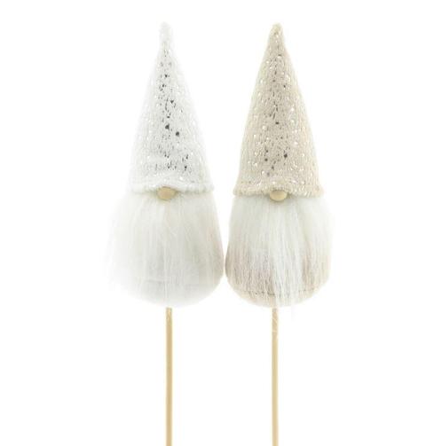 Santas kerstkabouter joy 12cm op 50cm lange stok per 5, Hobby en Vrije tijd, Knutselen, Nieuw