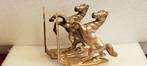 Boekenkast (2) - Paarden - Verguld brons - Bronzen, Antiek en Kunst