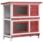 vidaXL Clapier dextérieur 4 portes Rouge Bois, Animaux & Accessoires, Verzenden, Neuf