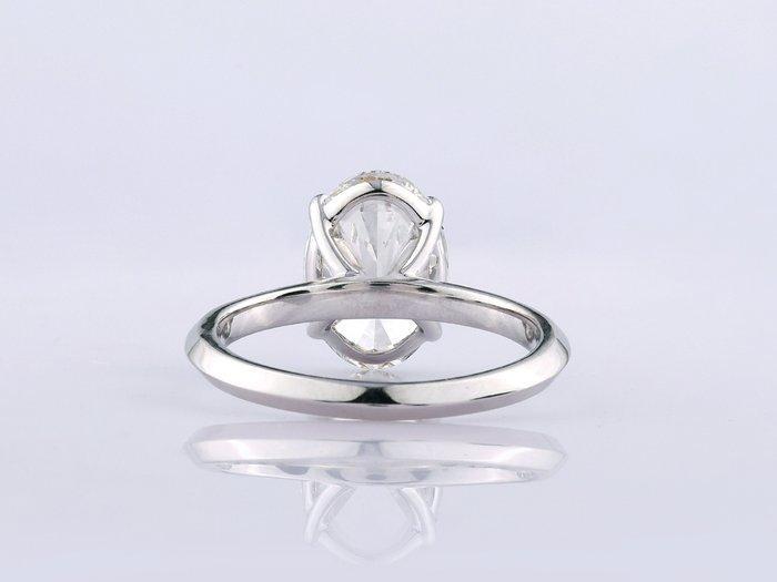 Ring - 14 karaat Witgoud - 2.86ct. tw. Diamant (Lab-grown), Handtassen en Accessoires, Ringen