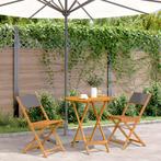 vidaXL 3-delige Bistroset stof en massief hout, Tuin en Terras, Verzenden, Nieuw