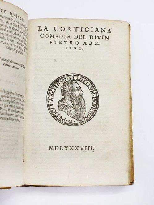 Aretino - Commedie del Divino Pietro Aretino - 1588, Antiek en Kunst, Antiek | Boeken en Manuscripten