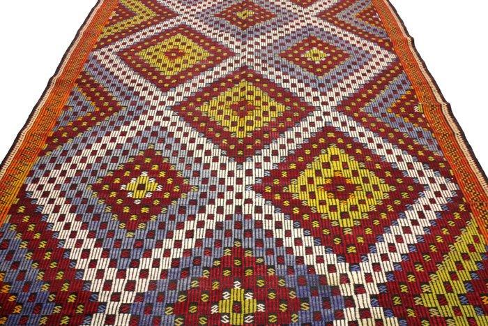 Turks Oosters Wol - Kelim - 190 cm - 370 cm, Huis en Inrichting, Stoffering | Tapijten en Vloerkleden