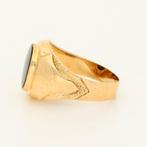 Ring - 14 karaat Geel goud - Onyx, Handtassen en Accessoires, Ringen, Nieuw