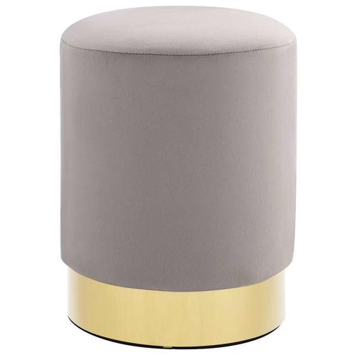 vidaXL Kruk fluweel lichtgrijs en goudkleurig, Huis en Inrichting, Stoelen, Nieuw, Verzenden