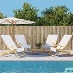 vidaXL Strandhanddoeken 4 st 400 g/m² 60x135 cm stof wit, Huis en Inrichting, Verzenden, Nieuw