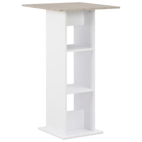 vidaXL Bartafel 60x60x110 cm wit en betonkleurig, Maison & Meubles, Tables | Tables à manger, Envoi