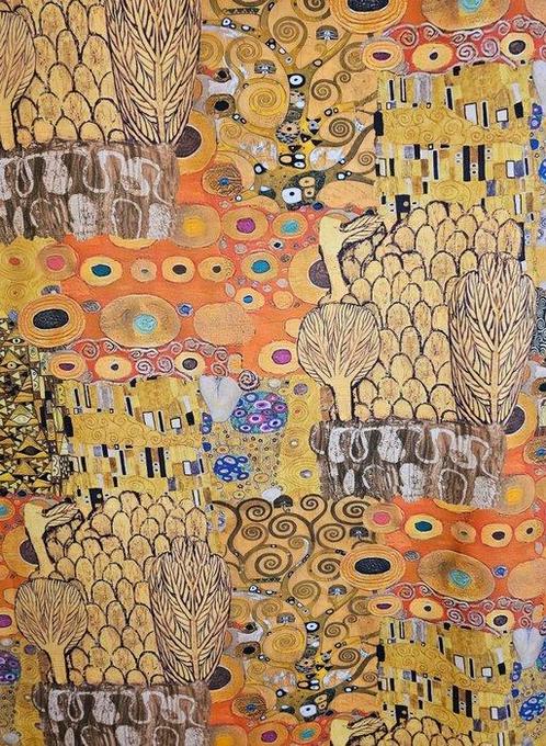 Tissu Art Nouveau Gustave Klimt - 300x280cm - Artmaison, Antiek en Kunst, Antiek | Tapijten, Tafelkleden en Textiel