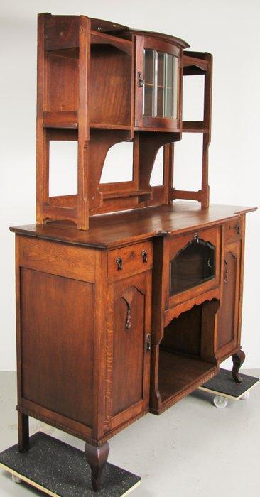 Buffetkast - Eik, Glas, Koper - Bezorging mogelijk, Antiek en Kunst, Kunst | Designobjecten