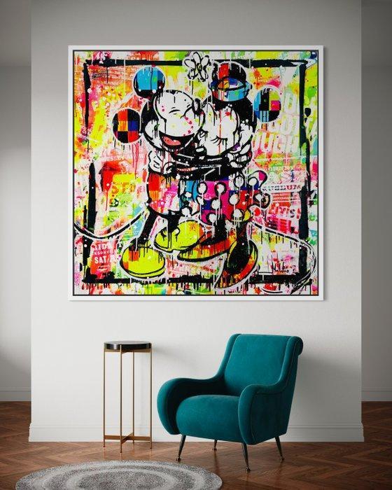Mikko - Mickey And Minnie Mouse Pixel Series - XL (No, Antiquités & Art, Art | Peinture | Moderne