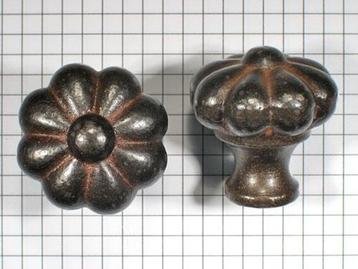 Knop mandarijn ijzer geroest en gelakt 35 mm