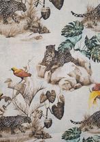Exclusieve Boho chic stof met luipaarden en paradijsvogels -