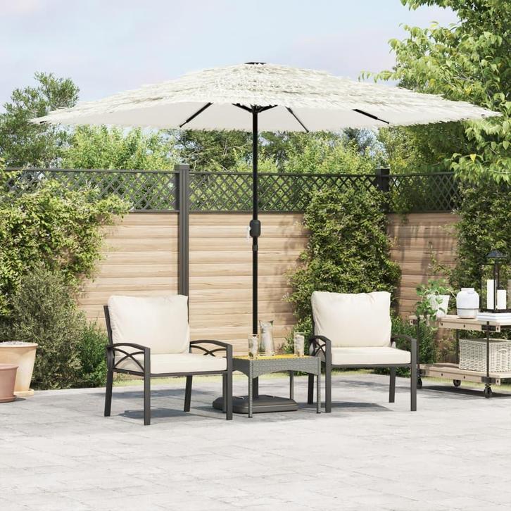 vidaXL Parasol met stalen paal 248x248x248 cm wit, Tuin en Terras, Parasols, Nieuw, Verzenden